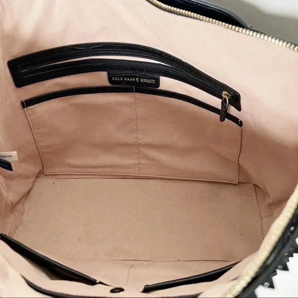 Cole Haan Rodarte Black Croc-Embossed Satchel purse - Picture 10 of 15